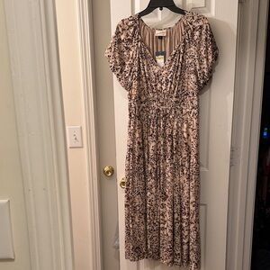 Elegant Leopard Print Midi Dress